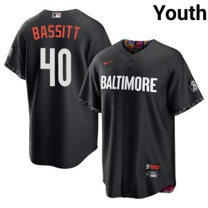 Chris Bassitt Birds Youth City Connect New #40 Black Jerseys 934886-583