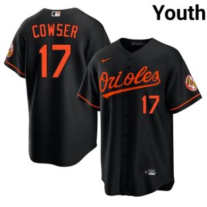 Colton Cowser Orioles Youth #17 MLB Black Jerseys 665800-180