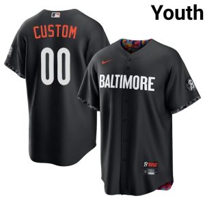 Custom Birds 2026 City Connect #00 Youth Black Jerseys 322186-418