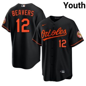 Dylan Beavers Birdland 2026-27 #12 Youth Black Jersey 748566-333