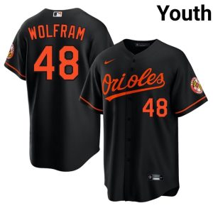 Grant Wolfram Orioles #48 Youth Popular Black Jersey 358101-280