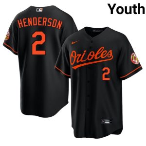 Gunnar Henderson Baltimore Popular Youth #2 Black Jerseys 126492-934