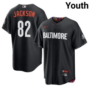Jeremiah Jackson Baltimore O's Stitched City Connect Youth #82 Black Jersey 143566-978
