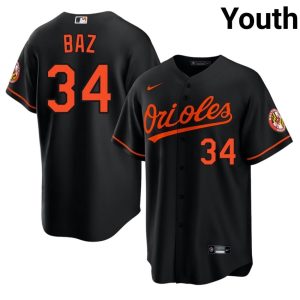 Shane Baz Baltimore Orioles #34 Youth MLB Black Jerseys 438353-620