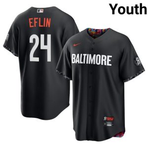 Zach Eflin BAL #24 Popular Youth City Connect Black Jerseys 584858-633